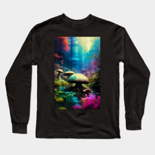 Abstract Another World Mushrooms Long Sleeve T-Shirt